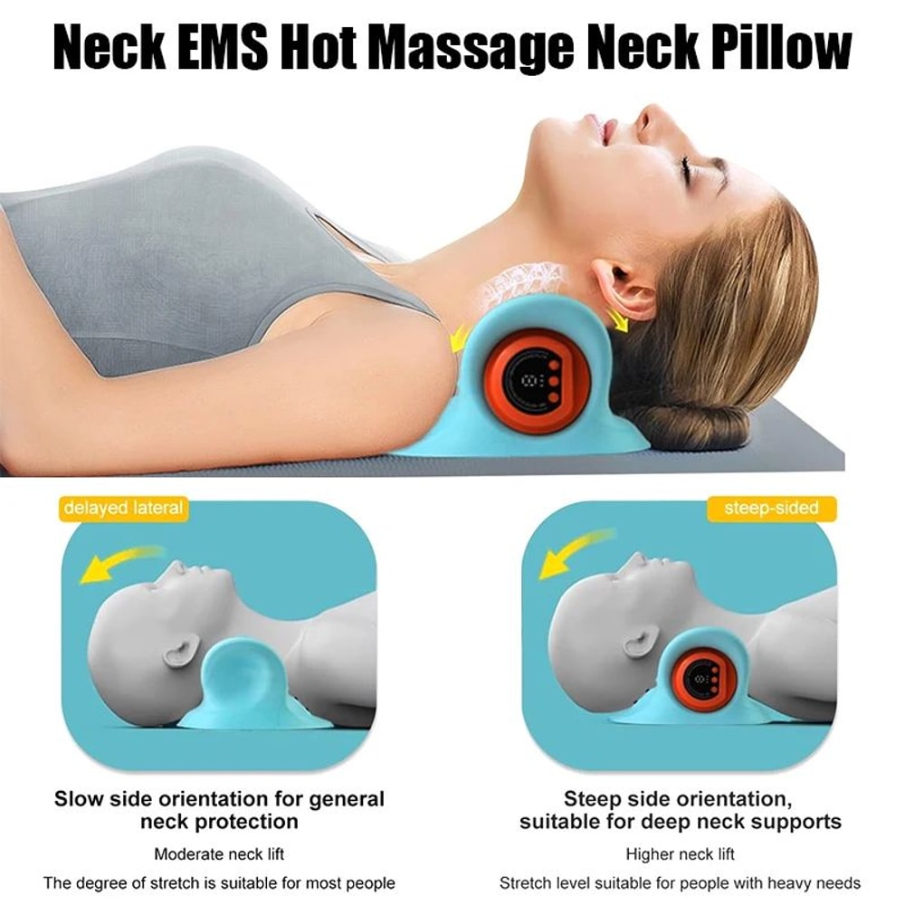 Premium Heated Electric Neck Massager Cervical Traction Device Pillow Pain Relief Traction Stretc 1
