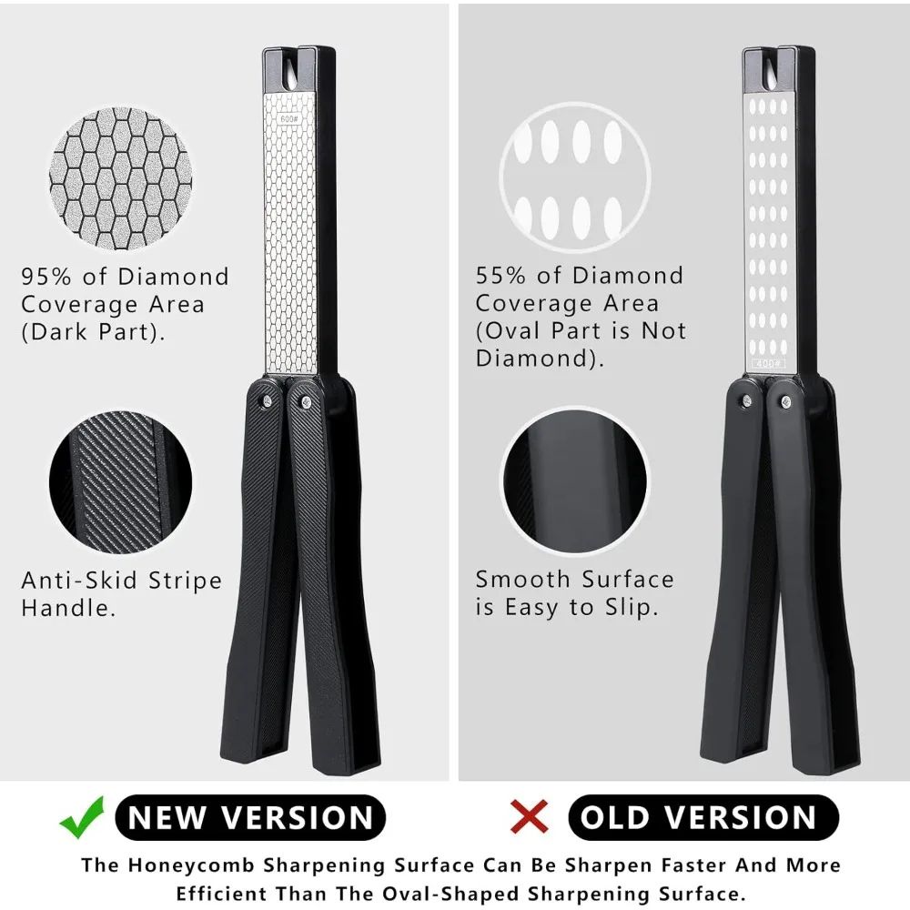 Premium Foldable Diamond Knife Sharpener Portable 400600 Grit DualSided Sharpening Stone 2