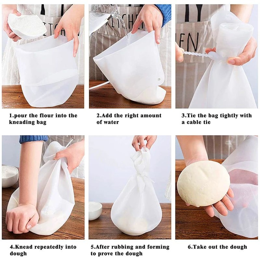 Reusable Silicone Kneading Bag Dough Mixer For Bread Pizza Pastry 5