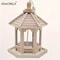 KEMORELA Woven Wooden Hanging Bird Feeder House For Outdoor Garden Decor 1