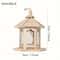 KEMORELA Woven Wooden Hanging Bird Feeder House For Outdoor Garden Decor 5