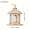 KEMORELA Woven Wooden Hanging Bird Feeder House For Outdoor Garden Decor 5