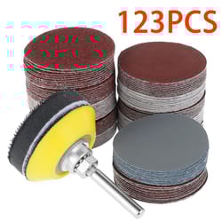 2-inch sanding disc set (120pcs) 60–3000 grit assortment with shank backing plate & cushion pad