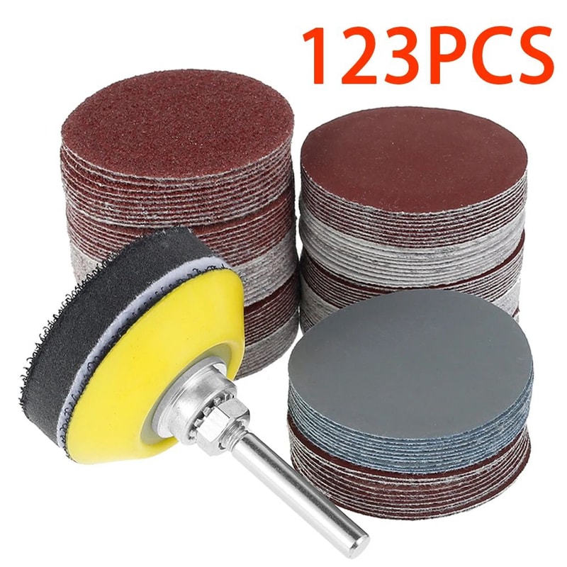 2Inch Sanding Disc Set 120pcs 603000 Grit Assortment With Shank Backing Plate Cushion Pad 0