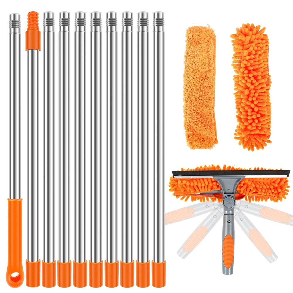 ExtendReach Pro 2in1 Telescopic Window Cleaning Kit With DoubleSided Squeegee 0