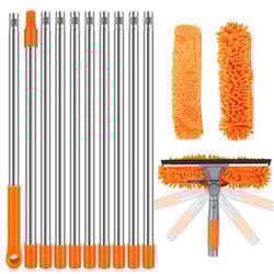 extendreach pro 2-in-1 telescopic window cleaning kit with double-sided squeegee