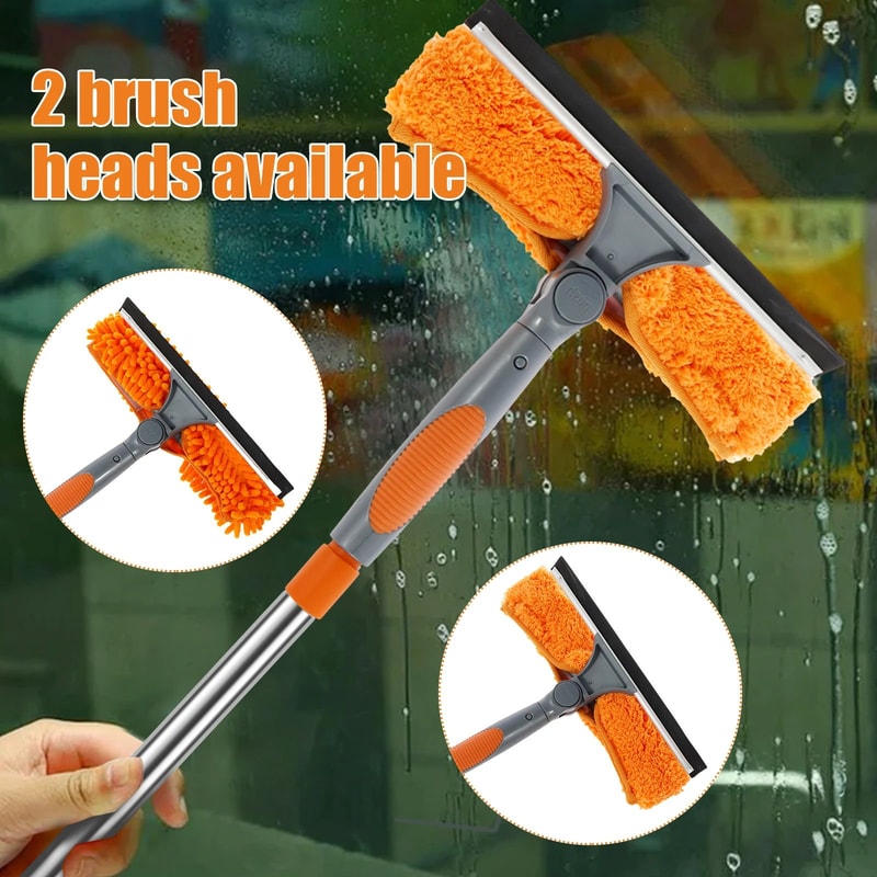ExtendReach Pro 2in1 Telescopic Window Cleaning Kit With DoubleSided Squeegee 2
