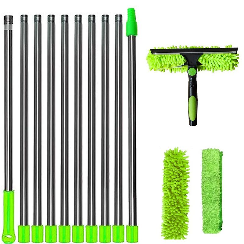 ExtendReach Pro 2in1 Telescopic Window Cleaning Kit With DoubleSided Squeegee 8