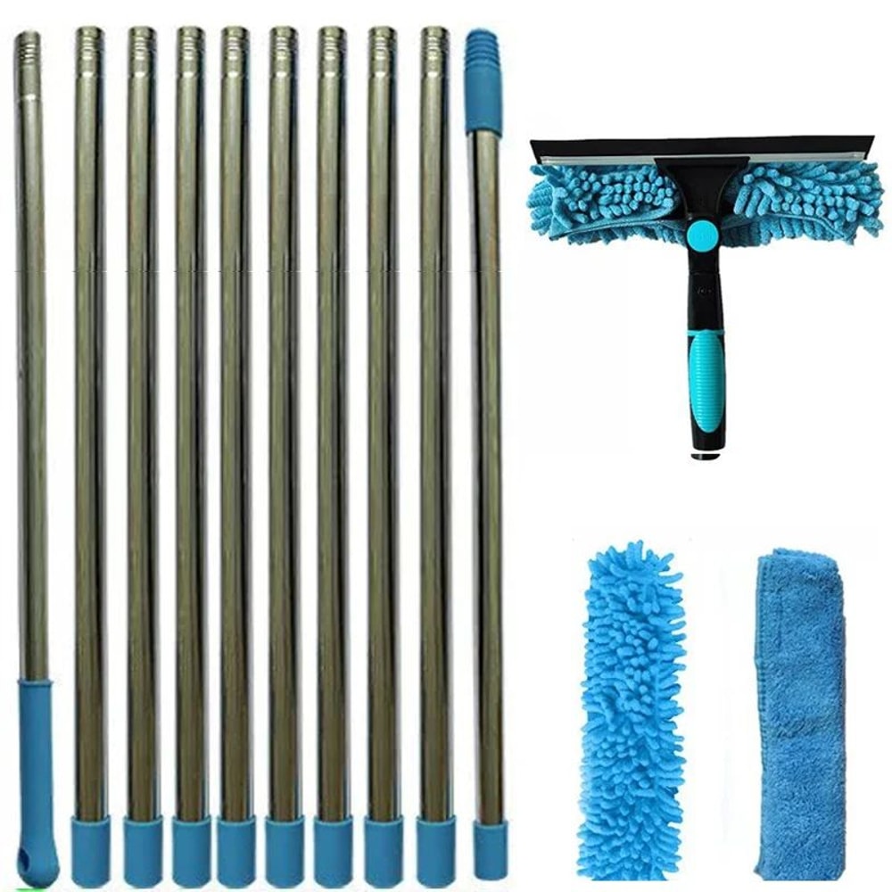 ExtendReach Pro 2in1 Telescopic Window Cleaning Kit With DoubleSided Squeegee 9