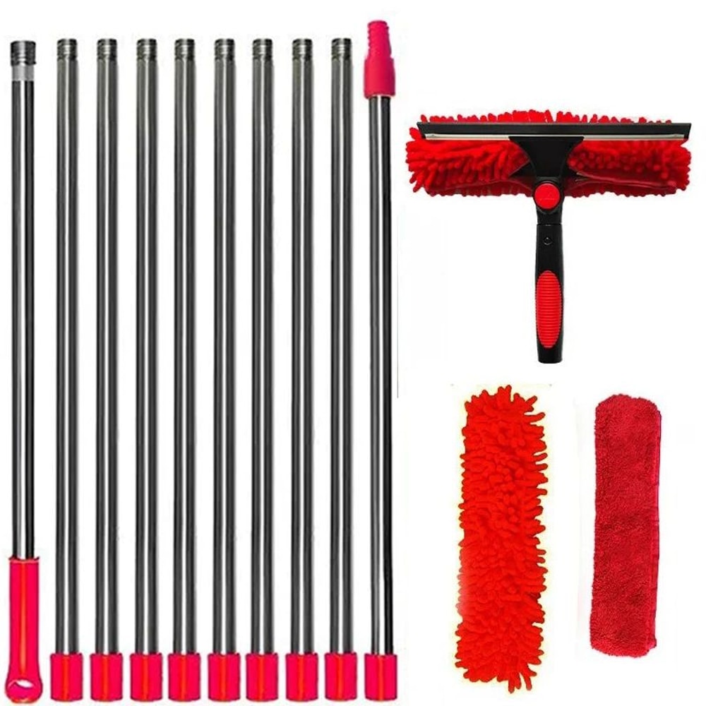 ExtendReach Pro 2in1 Telescopic Window Cleaning Kit With DoubleSided Squeegee 6