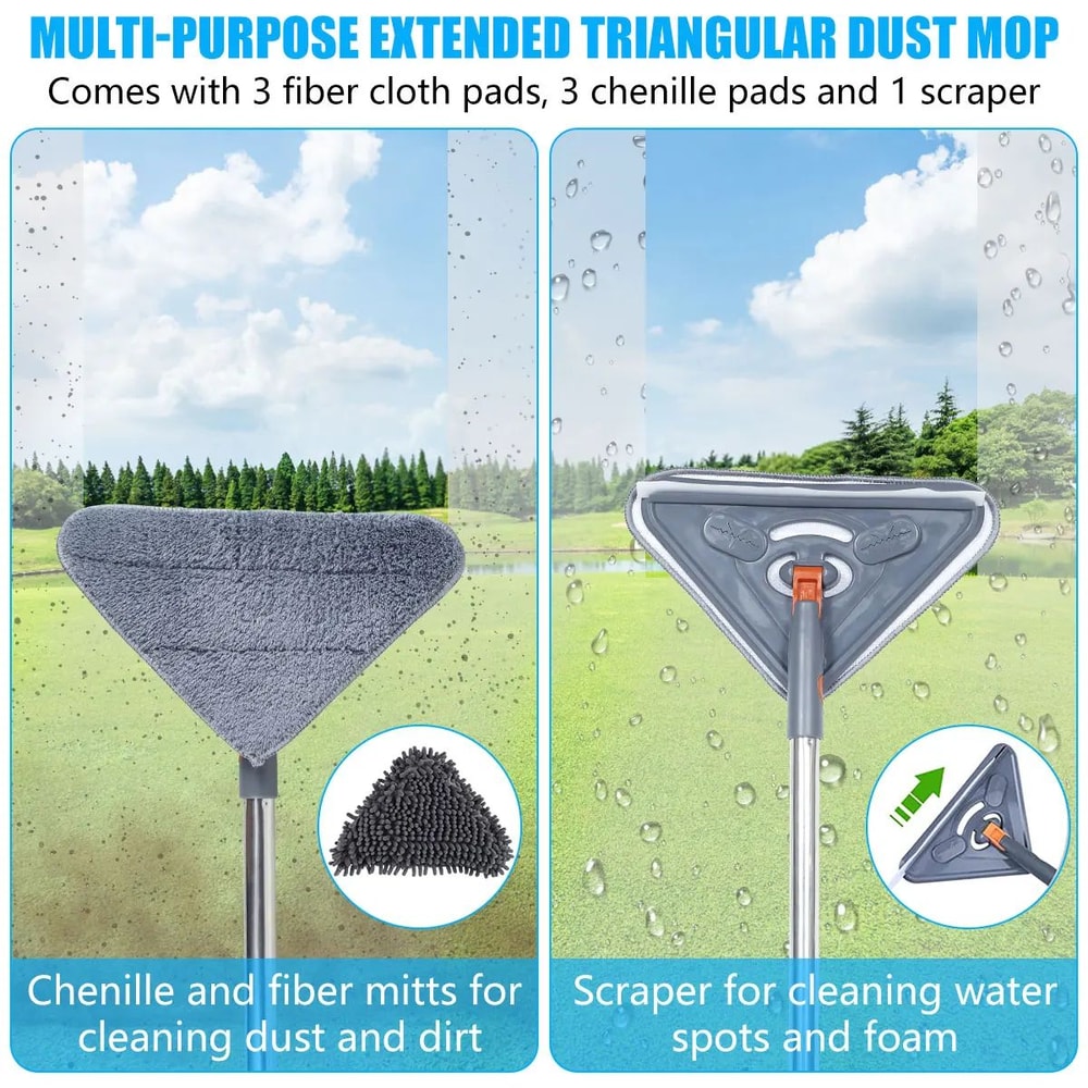 UltraReach 360 Rotating Long Handle Mop Adjustable Microfiber Wall Cleaner Floor Duster 1