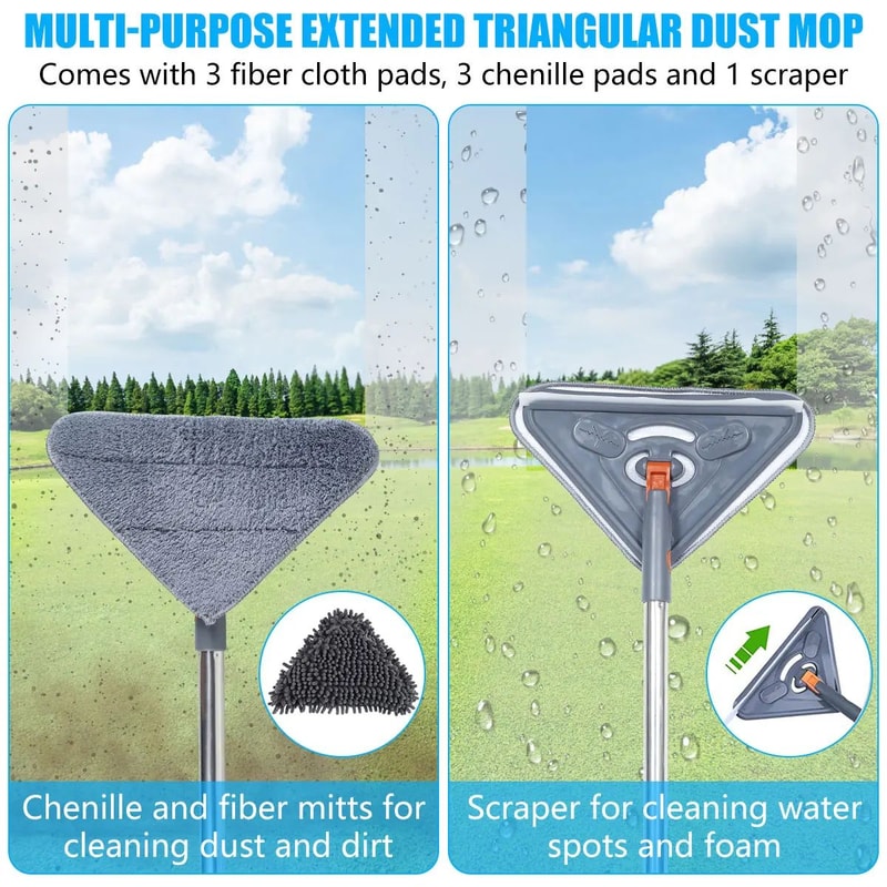 UltraReach 360 Rotating Long Handle Mop Adjustable Microfiber Wall Cleaner Floor Duster 1