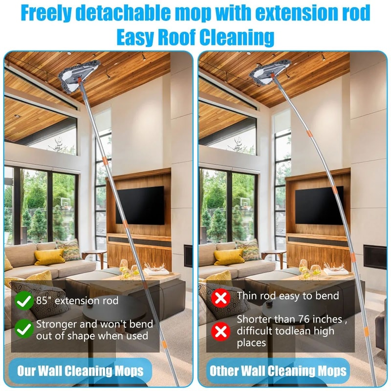 UltraReach 360 Rotating Long Handle Mop Adjustable Microfiber Wall Cleaner Floor Duster 2