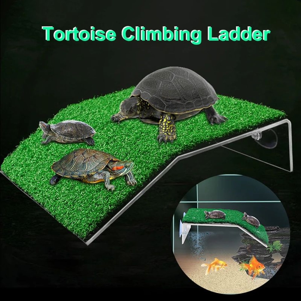 Turtle Grass Basking Platform With Suction Cups Floating Turtle Dock Ramp For Turtle Tanks 0