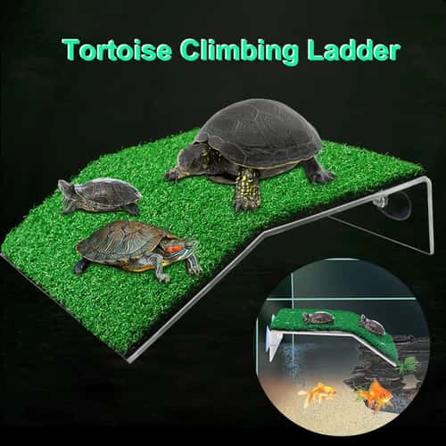 Turtle Grass Basking Platform with Suction Cups – Floating Turtle Dock Ramp for Turtle Tanks