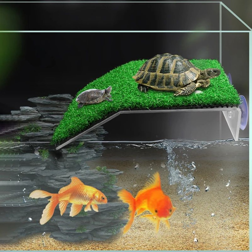 Turtle Grass Basking Platform With Suction Cups Floating Turtle Dock Ramp For Turtle Tanks 1