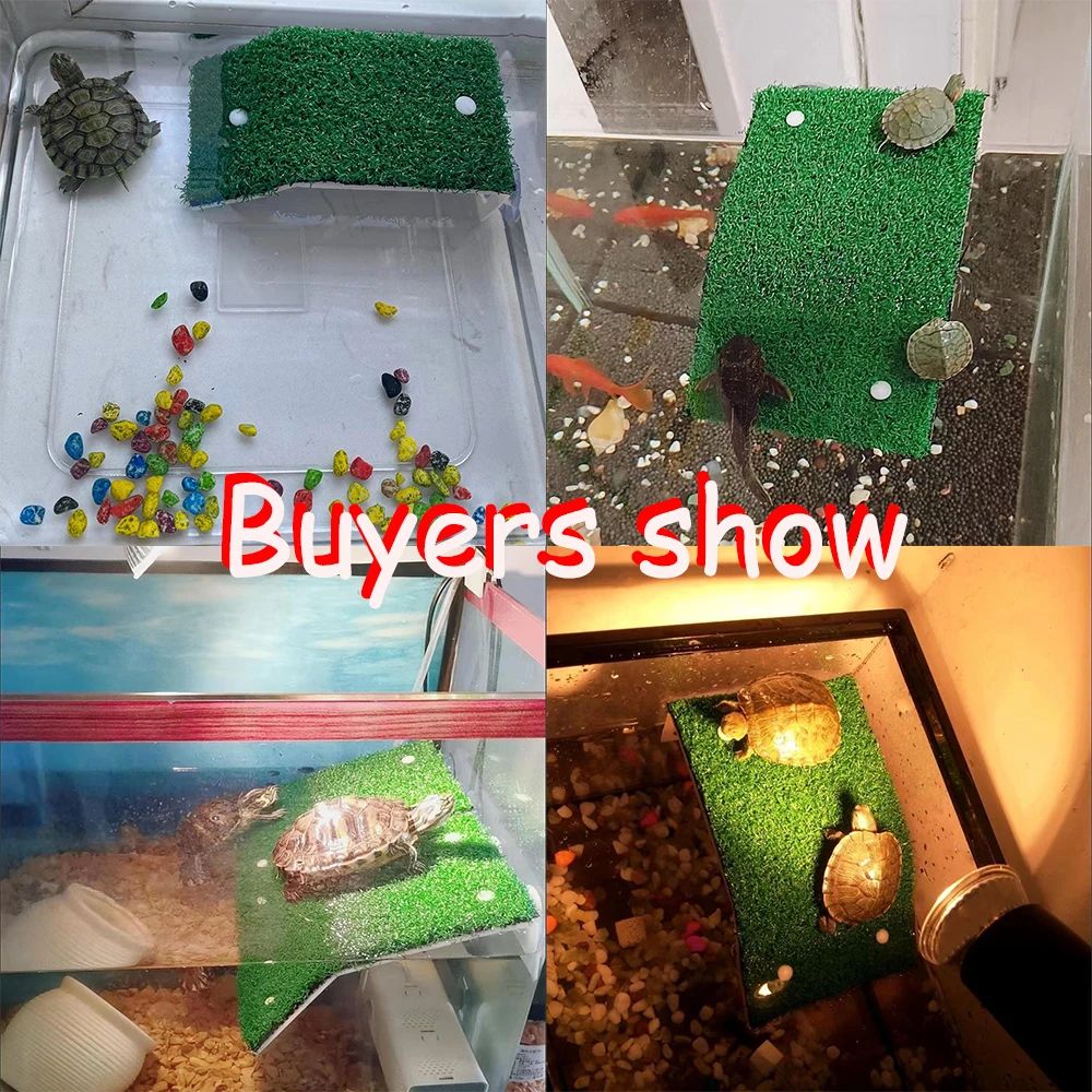 Turtle Grass Basking Platform With Suction Cups Floating Turtle Dock Ramp For Turtle Tanks 5