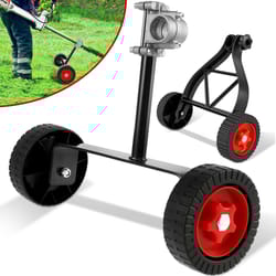 premium adjustable lawn mower support wheel & trimmer support attachment for weed cutter
