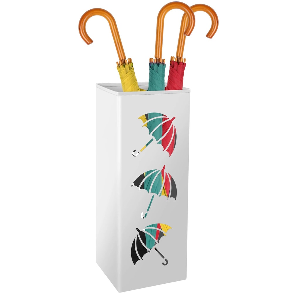 Freestanding Metal Umbrella Stand With Hollowdrain Design Entryway Umbrella Cane Holder 1