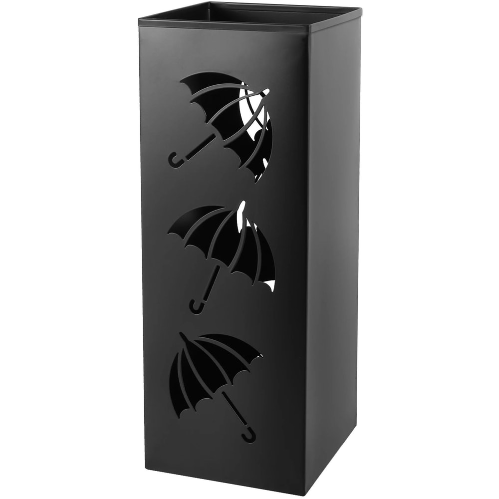 Freestanding Metal Umbrella Stand With Hollowdrain Design Entryway Umbrella Cane Holder 6