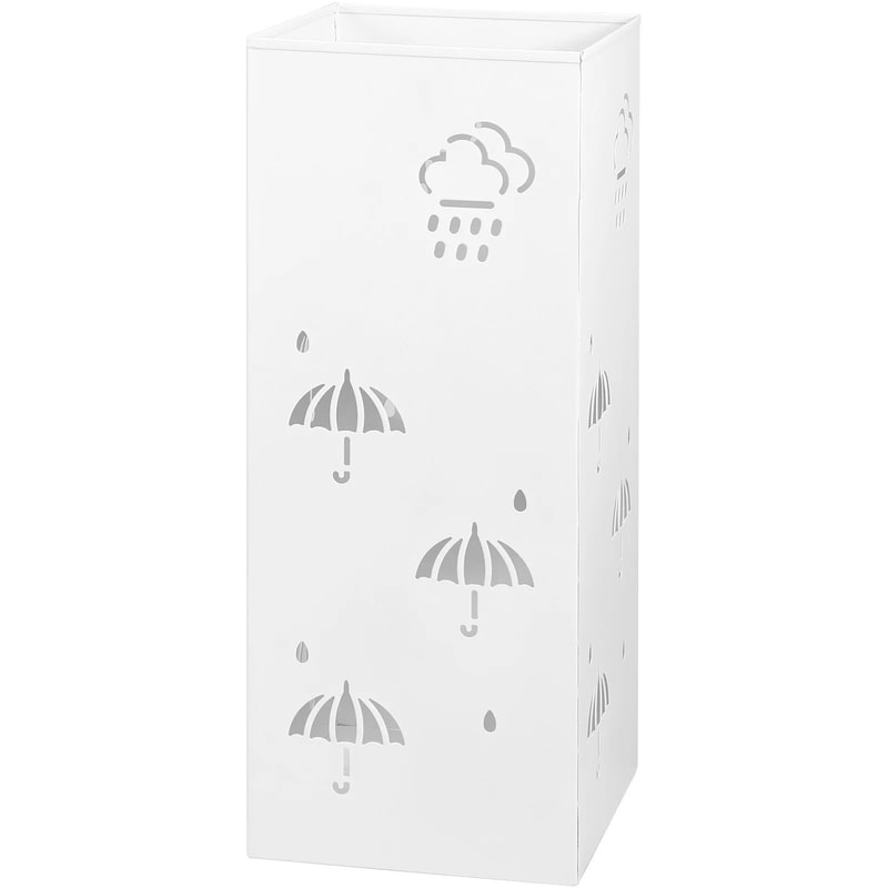 Freestanding Metal Umbrella Stand With Hollowdrain Design Entryway Umbrella Cane Holder 12