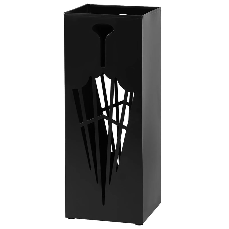 Freestanding Metal Umbrella Stand With Hollowdrain Design Entryway Umbrella Cane Holder 13