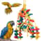 Safe Hanging Parrot Chew Toy With Hook Colorful Wooden Blocks And Rope 0