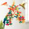 Safe Hanging Parrot Chew Toy With Hook Colorful Wooden Blocks And Rope 2