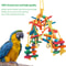 Safe Hanging Parrot Chew Toy With Hook Colorful Wooden Blocks And Rope 3