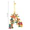 Safe Hanging Parrot Chew Toy With Hook Colorful Wooden Blocks And Rope 5