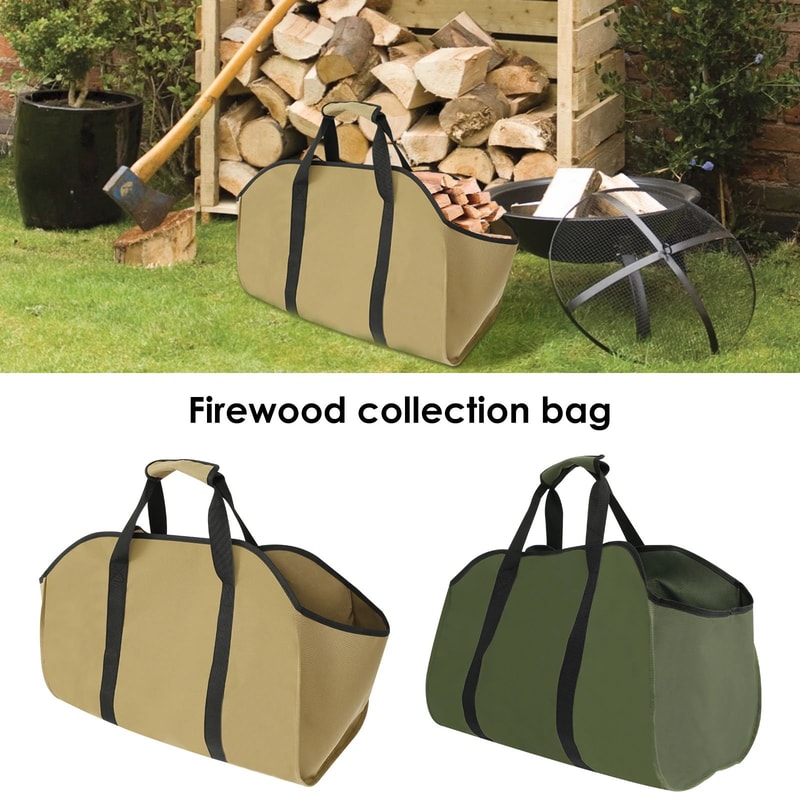 Heavy Duty Firewood Carrier Bag Oxford Cloth Log Carrier Tote With Reinforced Handles 1