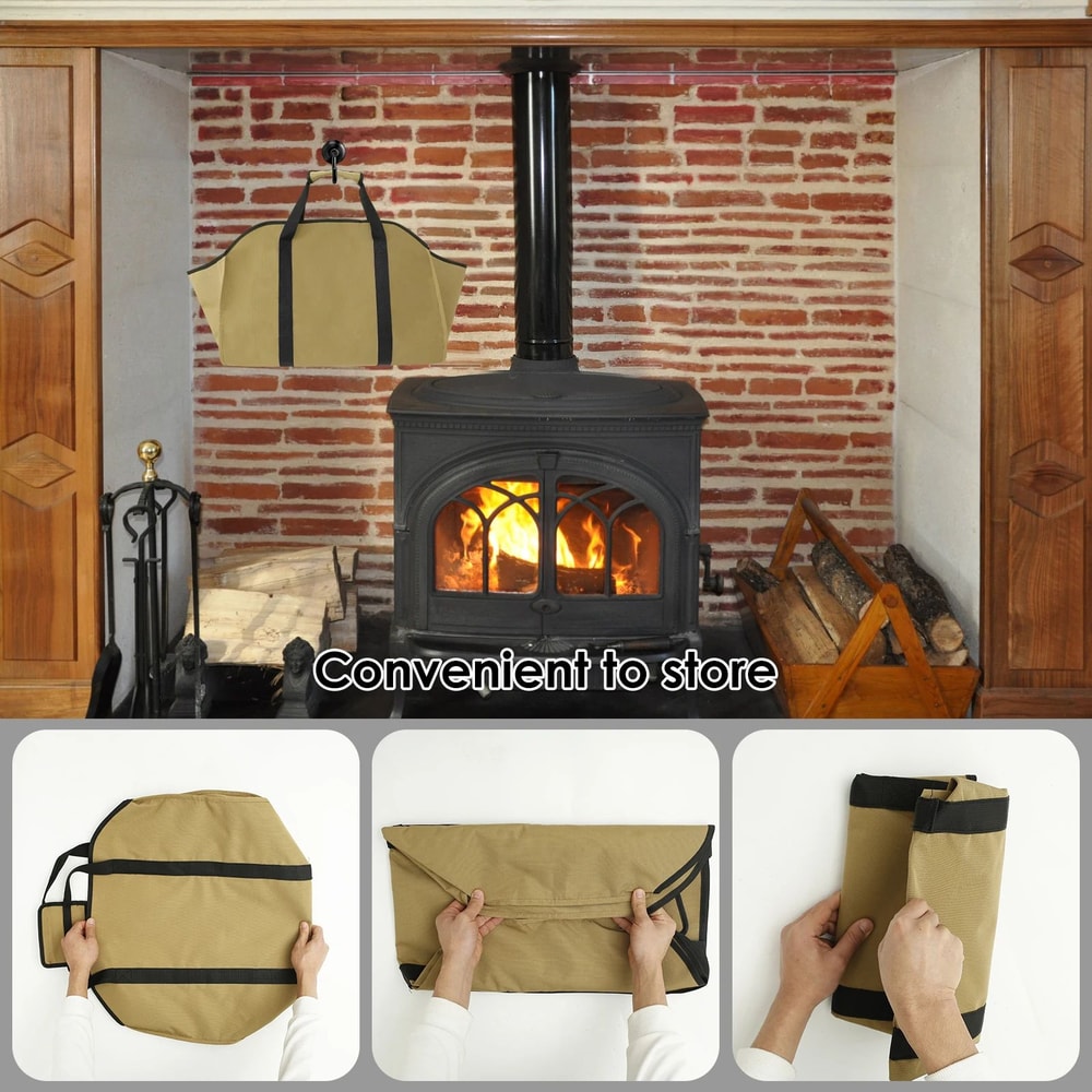 Heavy Duty Firewood Carrier Bag Oxford Cloth Log Carrier Tote With Reinforced Handles 3