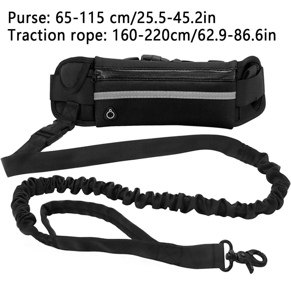 HandsFree Running Dog Leash With Reflective Elastic Belt Waist Bag 2