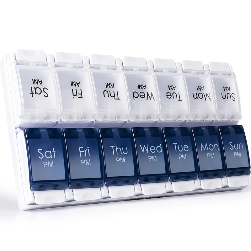728 Day Pill Organizer With Compartments Weekly Monthly Medicine Storage Box For Daily Tablet Man 8