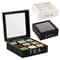 Wooden Tea Box With Clear Lid Tea Bag Organizer And Tea Storage Box 9Section Desktop Caddy 0