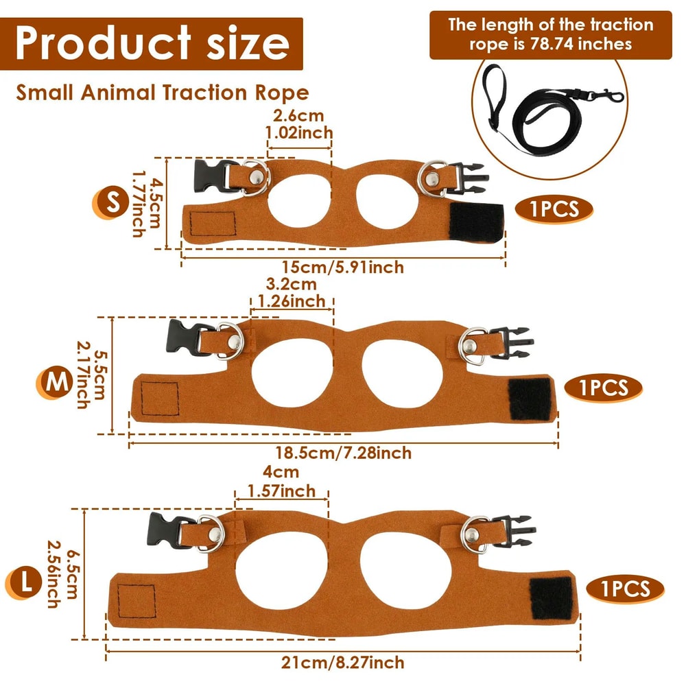 Soft Adjustable Reptile Harness Leash Set For Bearded Dragons And Lizards 3Pack 3