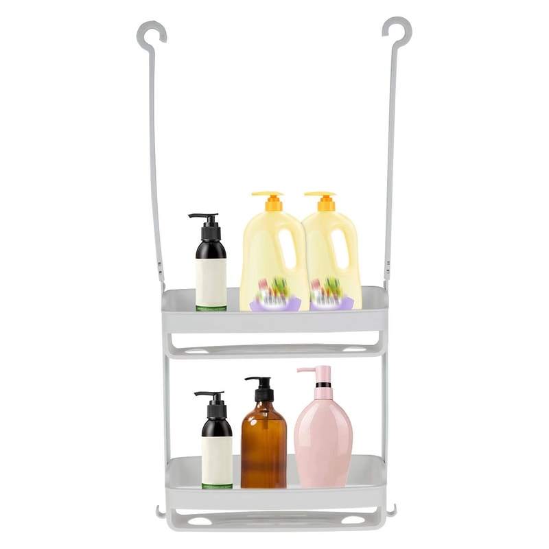 Premium SpaceSaver Hanging Bath Shelves Bathroom Shelf Organizer NailFree Shampoo Storage Rack 5