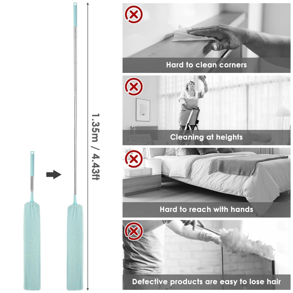 UltraSlim Retractable Gap Dust Cleaner With Microfiber Head 5