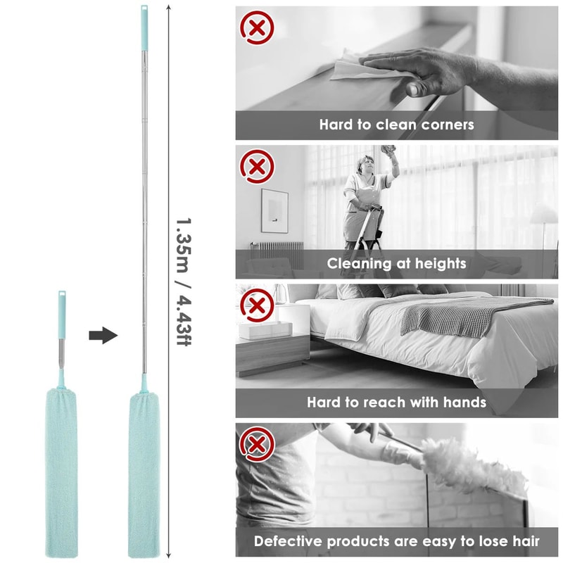UltraSlim Retractable Gap Dust Cleaner With Microfiber Head 5
