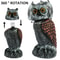 Rotating Head Owl Decoy Bird Deterrent Waterproof Garden Scarecrow 0