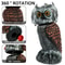 Rotating Head Owl Decoy Bird Deterrent Waterproof Garden Scarecrow 1