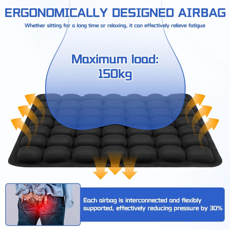 3D Air Cell Pressure Relief Seat Cushion For Car Office Home 3