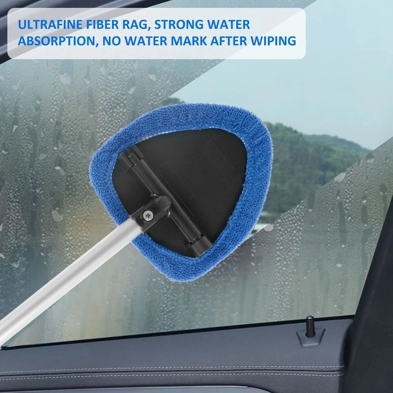 Premium Extendable Car Windshield Cleaner Microfiber Window Cleaning Tool Kit Washable Pads For I 4