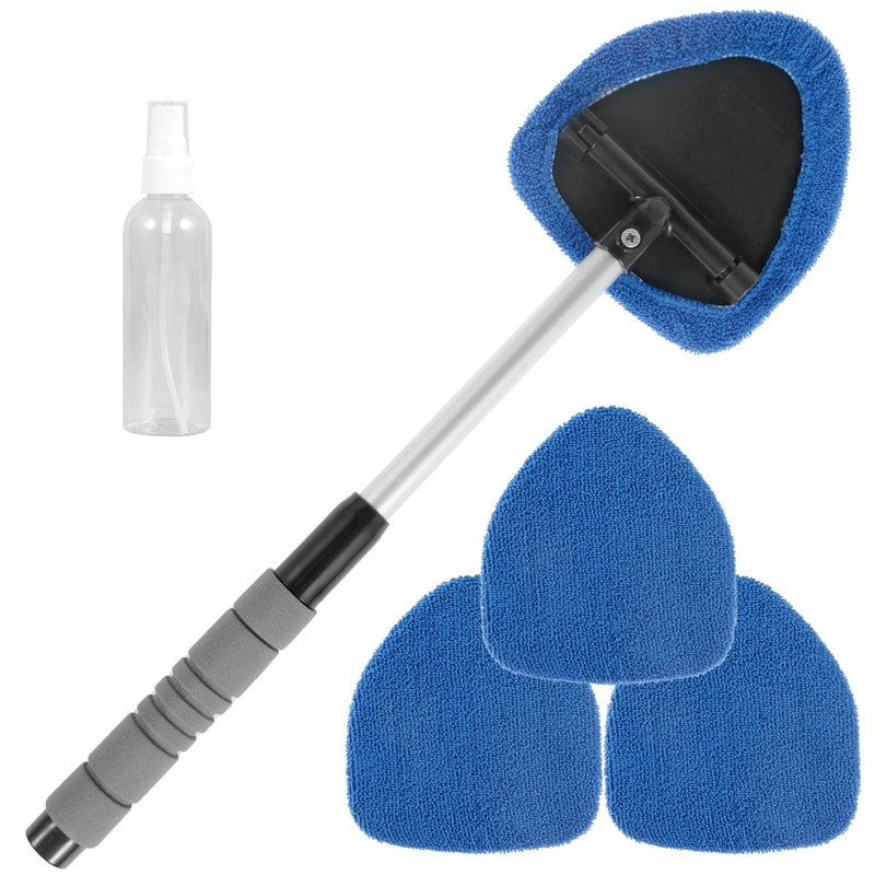 Premium Extendable Car Windshield Cleaner Microfiber Window Cleaning Tool Kit Washable Pads For I 7