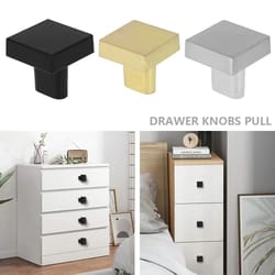 10-pack square cabinet knobs - zinc alloy drawer knobs, modern single-hole cabinet hardware
