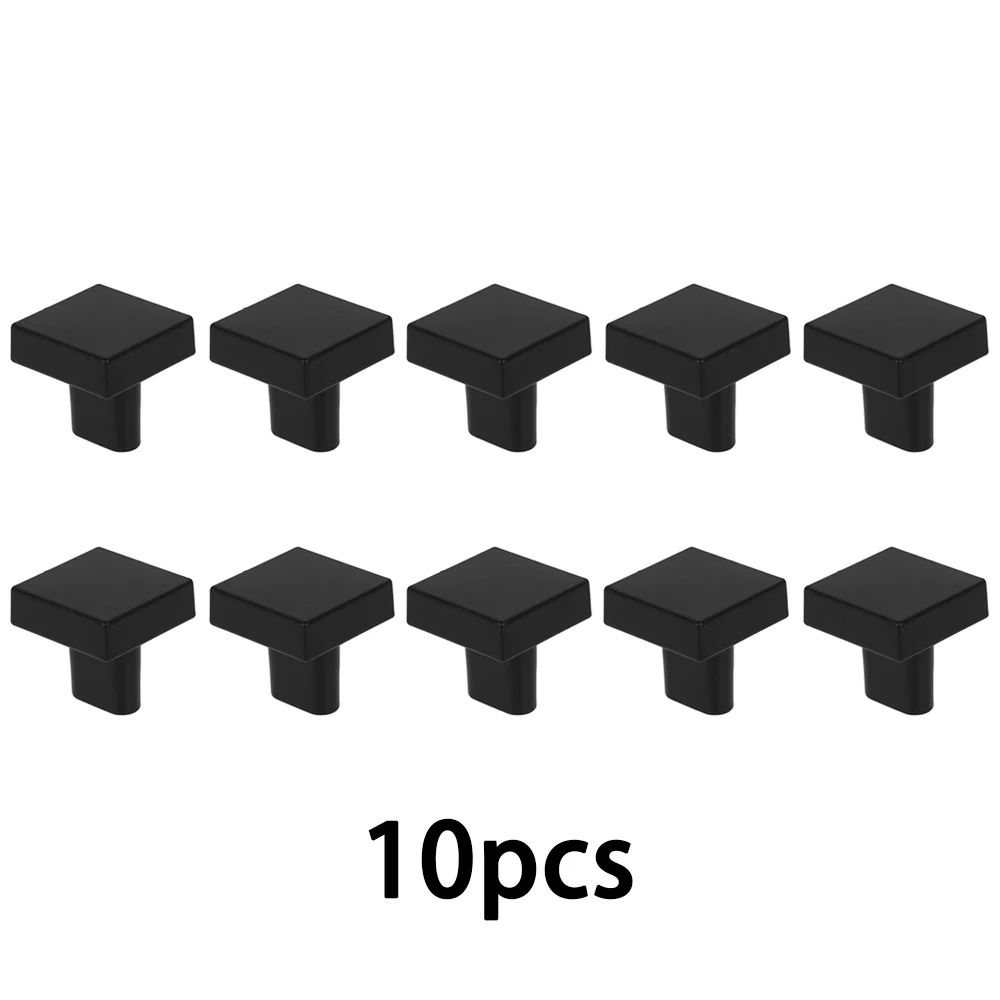 10Pack Square Cabinet Knobs Zinc Alloy Drawer Knobs Modern SingleHole Cabinet Hardware 6
