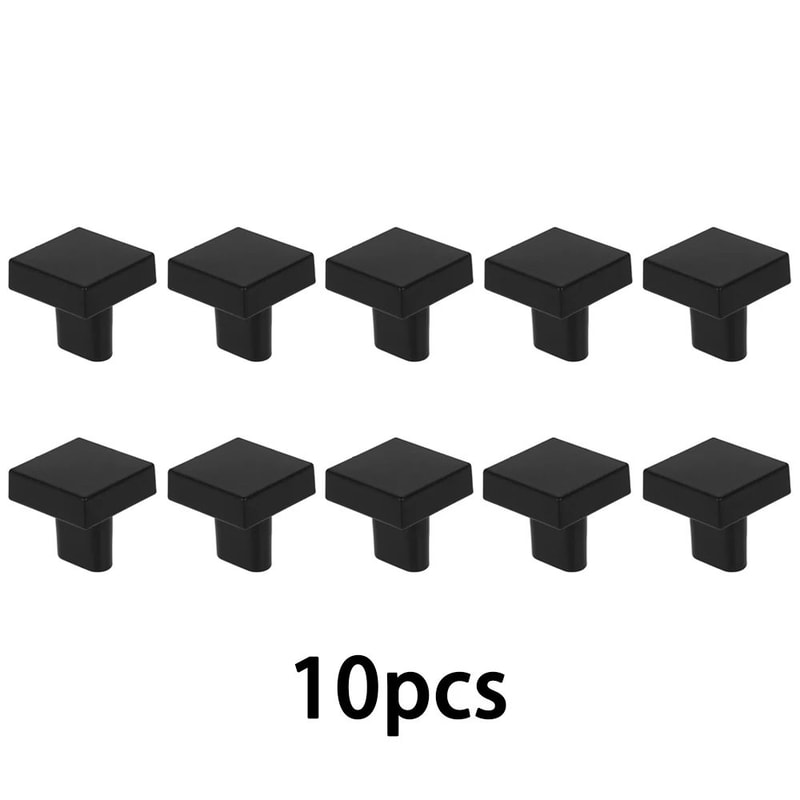 10Pack Square Cabinet Knobs Zinc Alloy Drawer Knobs Modern SingleHole Cabinet Hardware 6