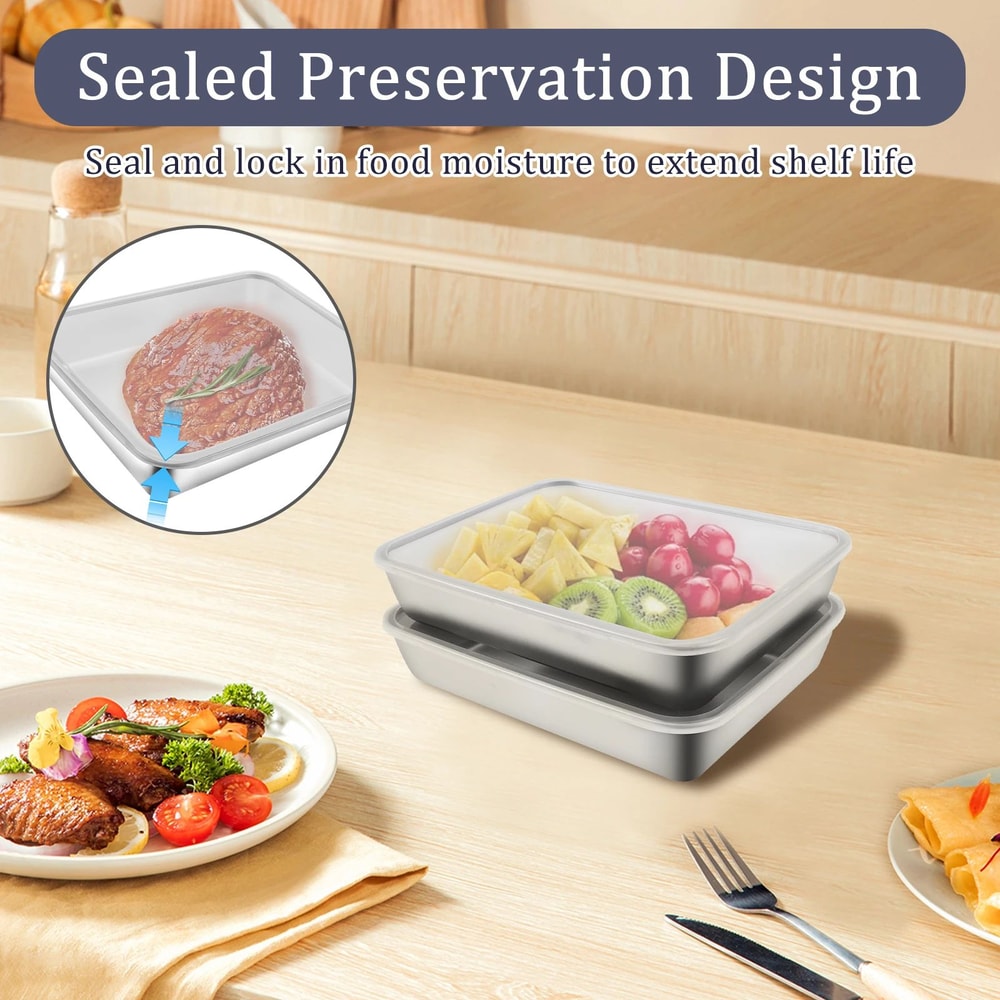 FreshLock Stainless Steel Airtight Food Storage Containers Set 5Piece 2