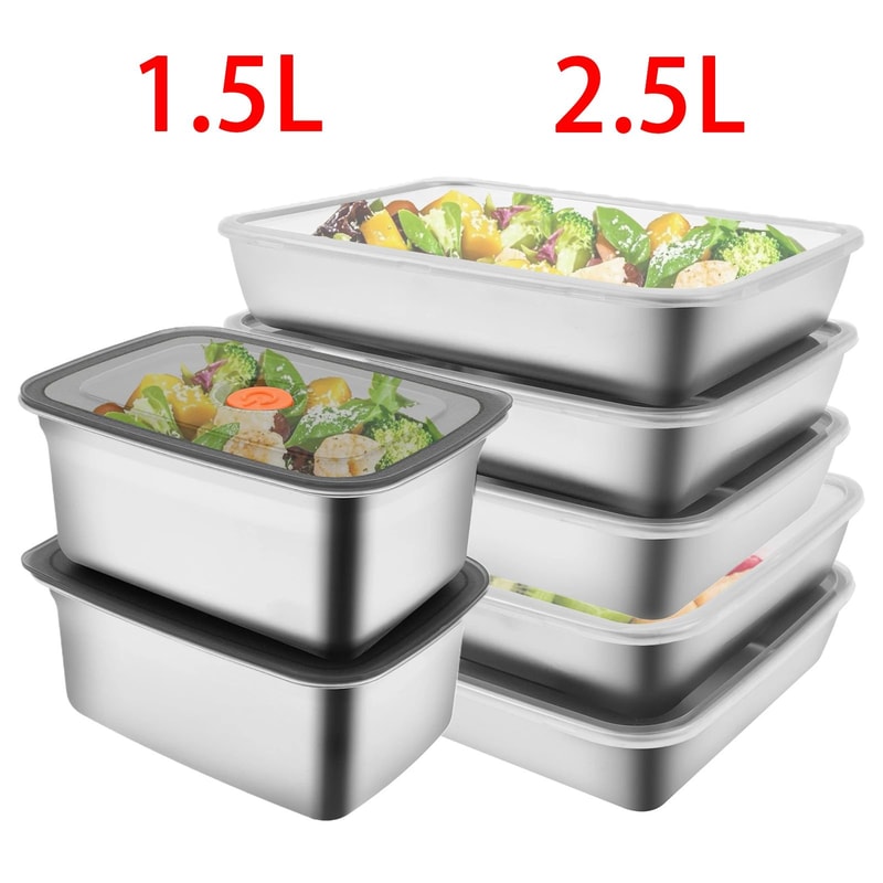 FreshLock Stainless Steel Airtight Food Storage Containers Set 5Piece 4