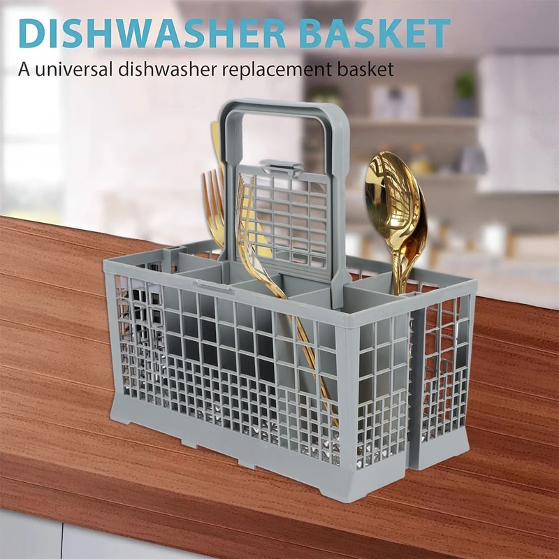 Universal Foldable Dishwasher Cutlery Basket Replacement Silverware Organizer 4